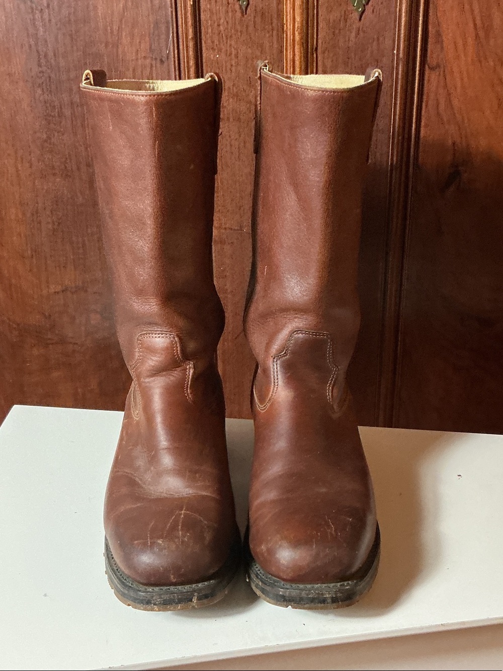 Double H Men's Brown Leather Pull-On Work Boots